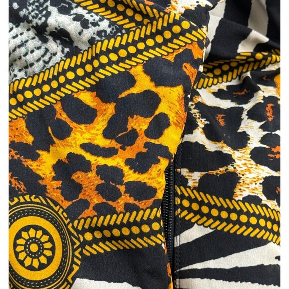 Animal Stiletto Heel Booties 6 Black Gold Chic Clubwear Peep Toe Boots Going Out - Picture 3 of 8